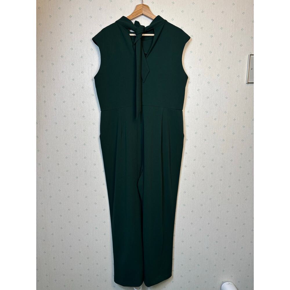 Calvin Klein Sleeveless Wide Leg Jumpsuit Size 16 Mock Neck Flowy Cocktail - Picture 2 of 11